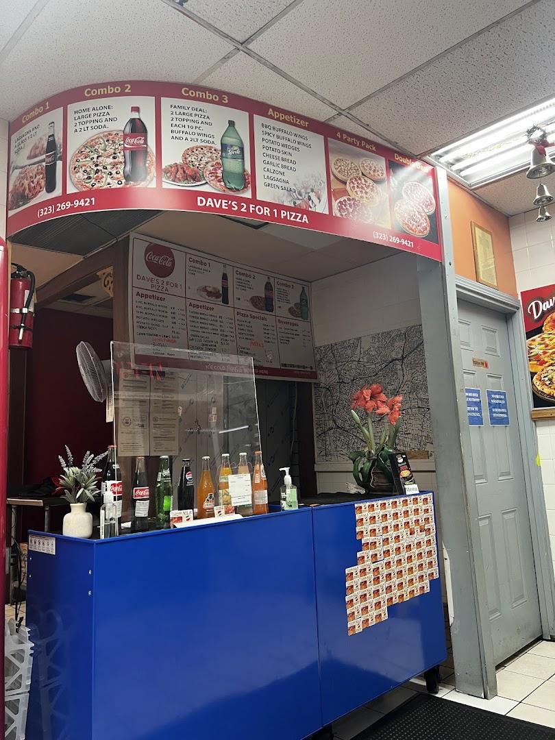 Dave's 2 For 1 Pizza Menu